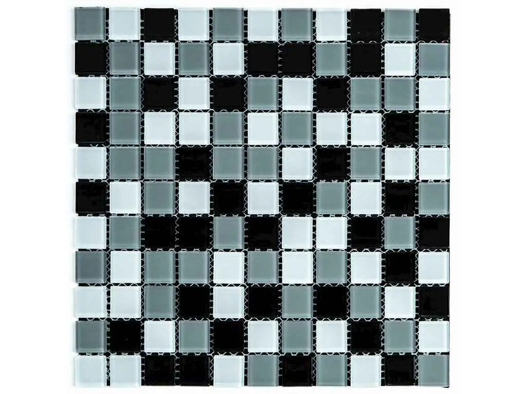 Мозаїка з декоративного скла STICKER WALL 298*298*4,5мм Чорно-сіра SW-00002369 - фото 2