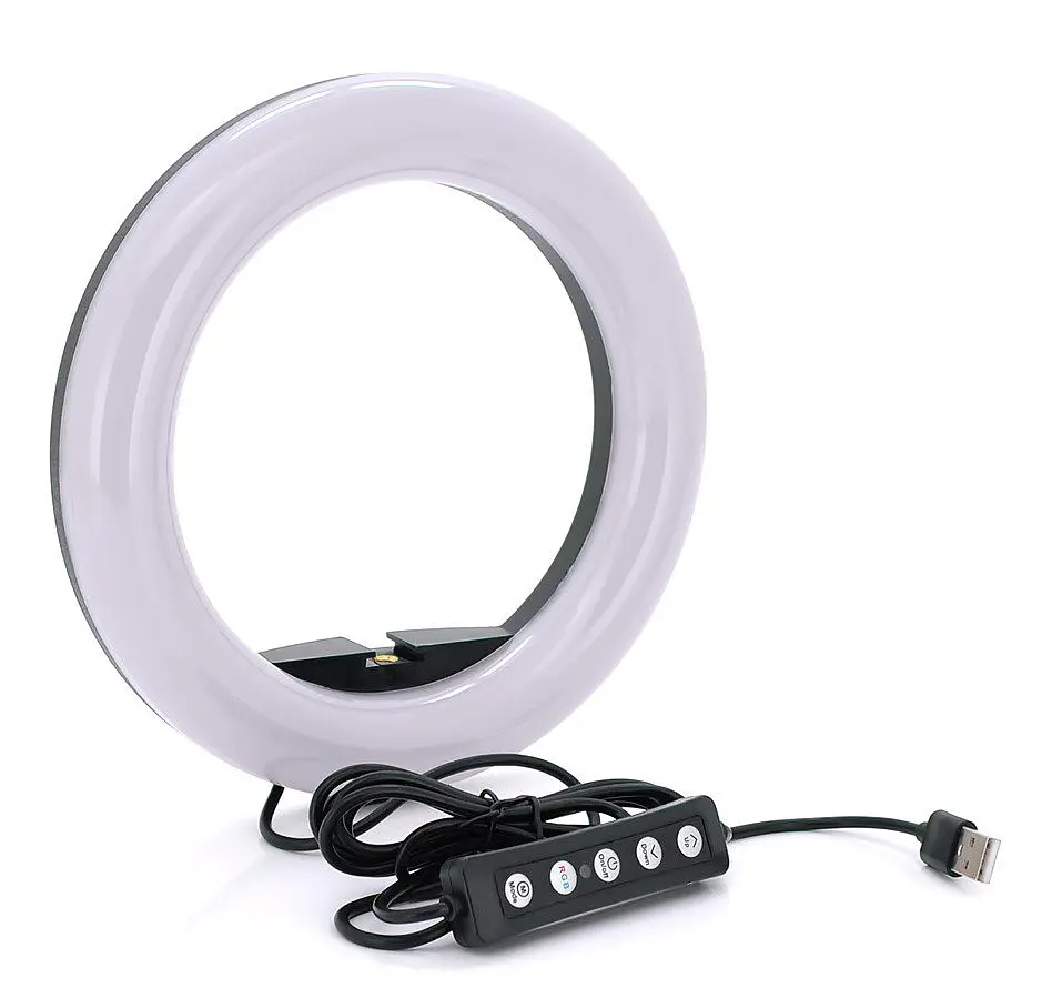Селфи-лампа LED кольцевая Voltronic MJ-20 RGB 20см + штатив - фото 3