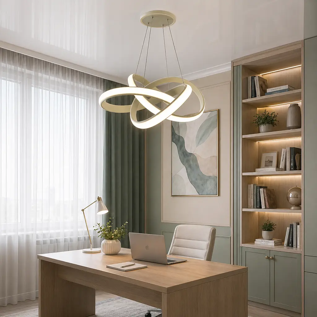 Сучасна підвісна LED люстра для вітальні Linisoln 9031-600 WH біла 215W 60 см 25-30 м2 - фото 3