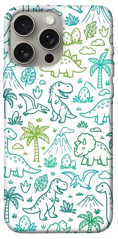 TPU чохол Demsky Dino pattern для Apple iPhone 15 Pro Max (6.7")