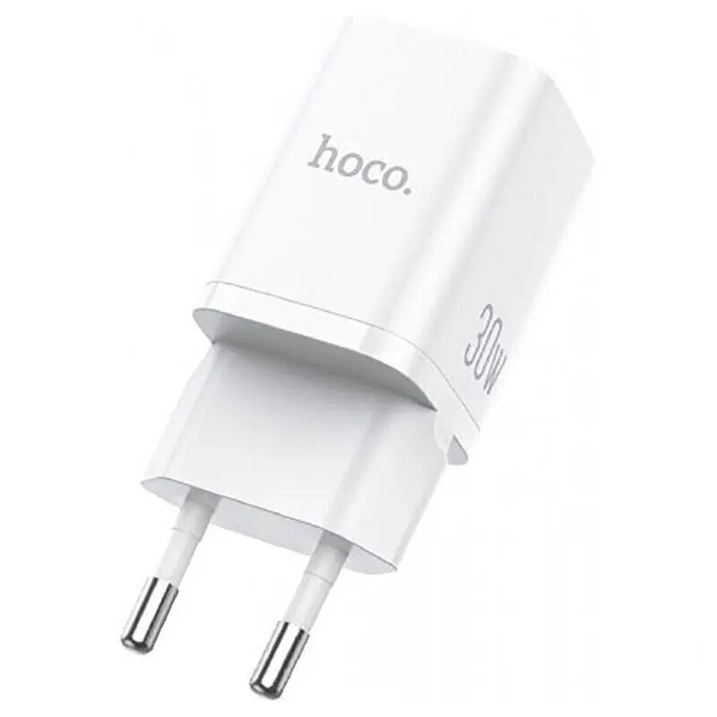 Сетевое зарядное устройство 1USB + Type-C Hoco N13 Bright PD30W+QC3.0 2A White - фото 2