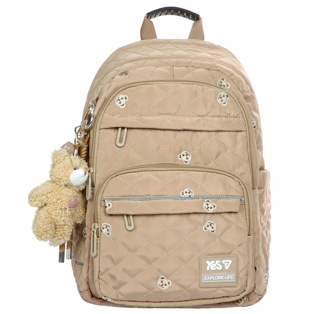 Школьный рюкзак Yes TS-47M Bear Friend 40х30х17 см бежевый (550307) - фото 5