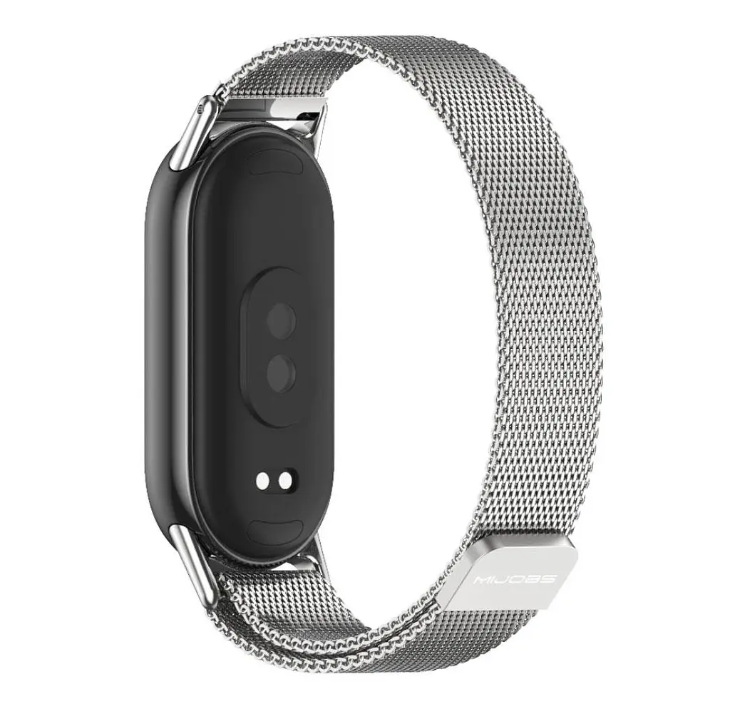 Ремешок металлический Mijobs миланское плетение для фитнес браслета Xiaomi Mi Smart Band 8 Silver - фото 2