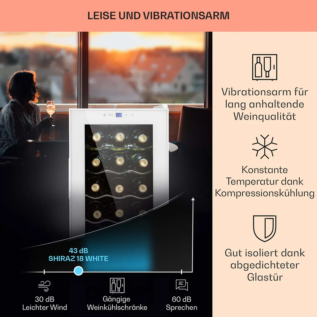 Винний холодильник Klarstein Shiraz 18 Slim Uno (10040215) - фото 4