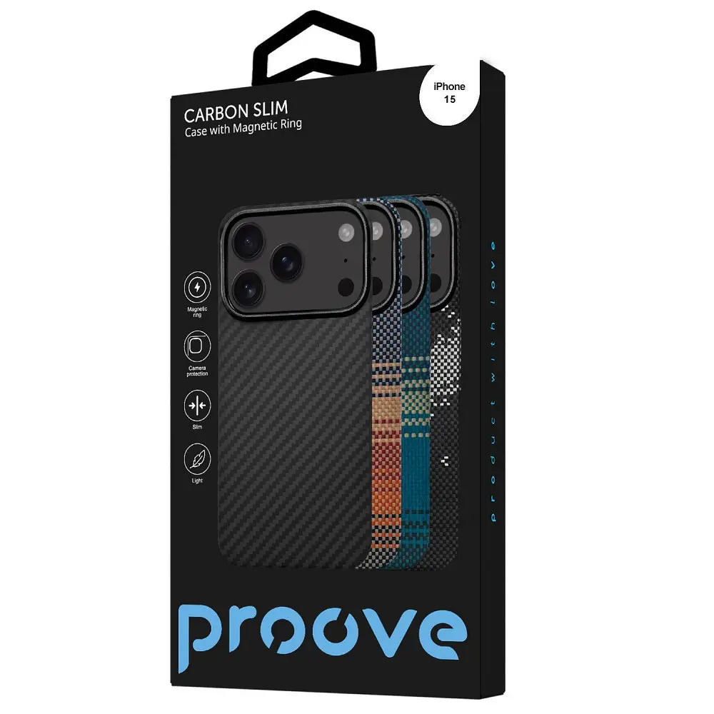 Чохол Proove Carbon Slim with Magnetic Ring iPhone 15 - фото 2