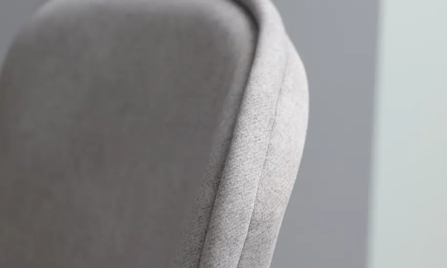 Стілець Сімпл тканина світло-сіра ноги метал білі - фото 5