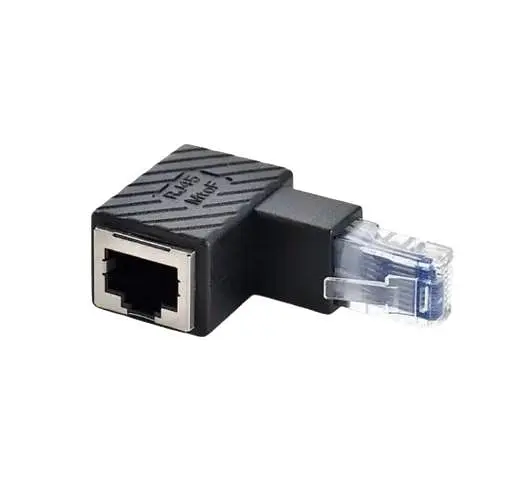 Перехідник адаптер з'єднувач конектор RJ45 MtoF LAN 90° Вниз Чорний
