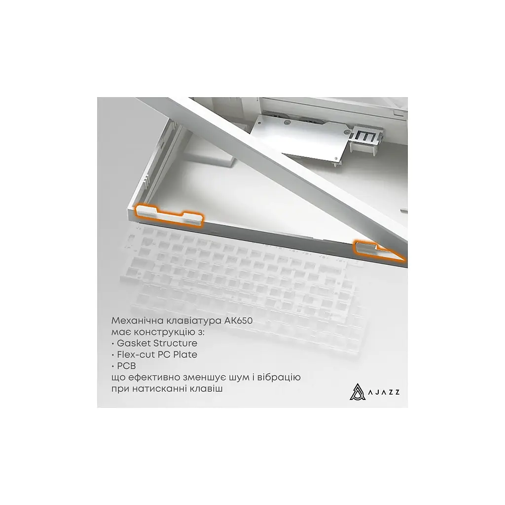 Клавіатура Ajazz AK650 Flying Fish Switch Purple RGB USB/Wireless/Bluetooth UA Purple (AK650-FF-PWB) - фото 8