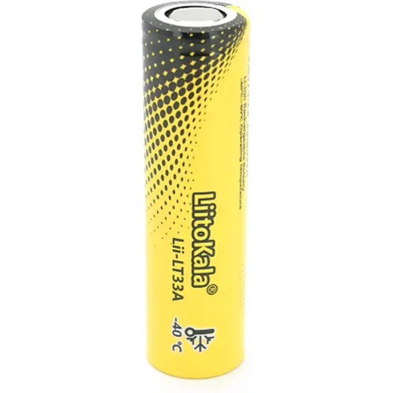 Акумулятор 18650 3300mAh, 3.7V(2.5-4.2V), LowTemp-40-60, Black/Yellow Liitokala (Lii-LT33A)