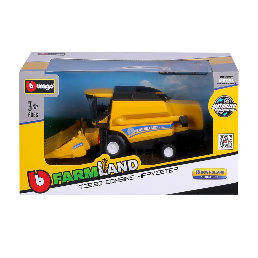 Автомодель - ЗЕРНОЗБИРАЛЬНИЙ КОМБАЙН NEW HOLLAND TC5.90 (з кукурузною жаткою) Bburago 18-31722 - фото 8