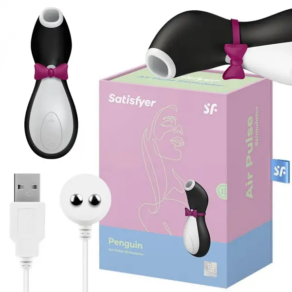 Вакуумный стимулятор клитора с вибрацией Satisfyer Pro Penguin Next Generation черный - фото 4
