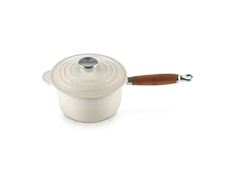 Ківш Le Creuset Wooden Handle Saucepan 18 см Meringue (21139187164460)