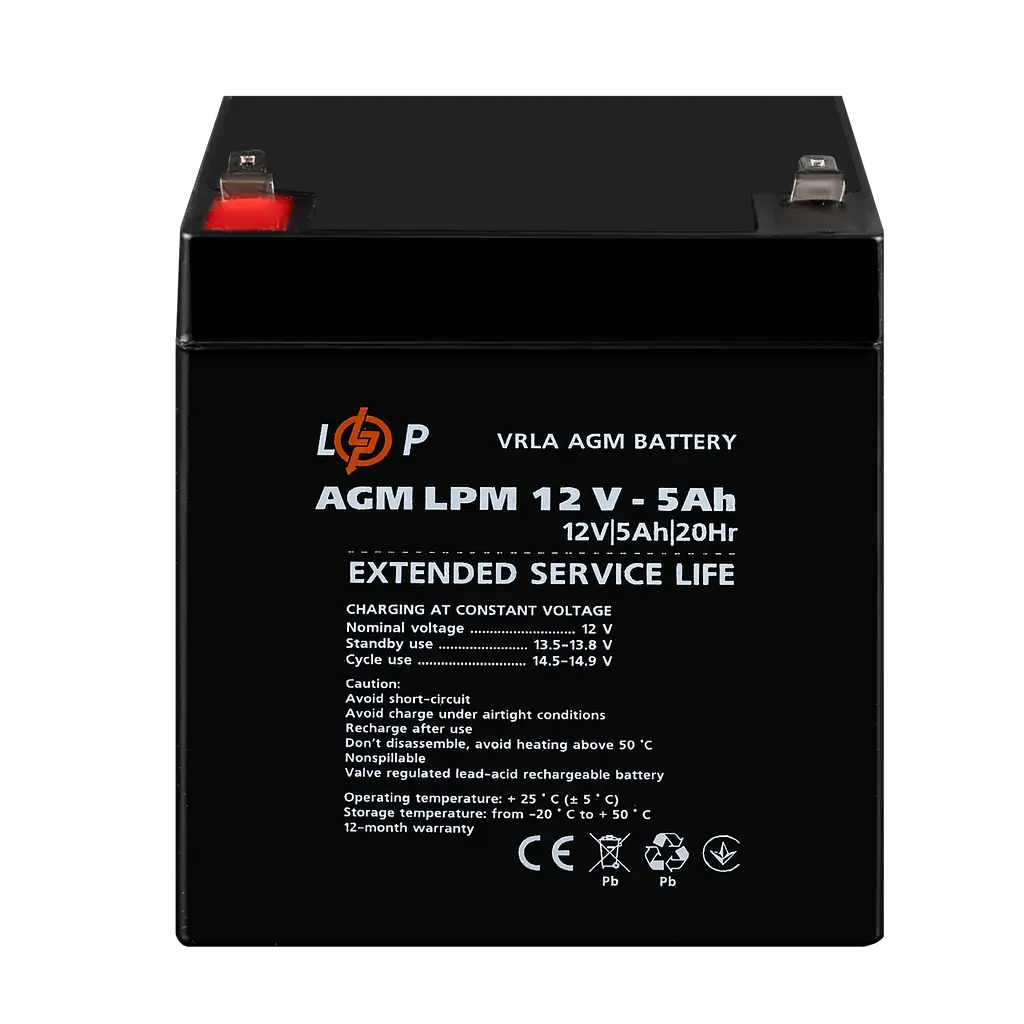 Аккумулятор AGM LPM 12V – 5 Ah - фото 2