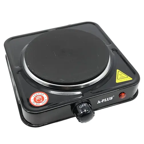 Плита одноконфоркова дискова кухонна A-Plus 2102 настільна переносна електроплита Чорний - фото 2