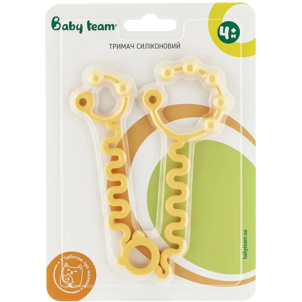 Тримач Baby Team силіконовий (3380_жовтий) - фото 2