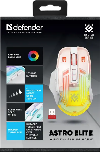 Миша Defender Astro Elite GM-056 White (52056) - фото 6