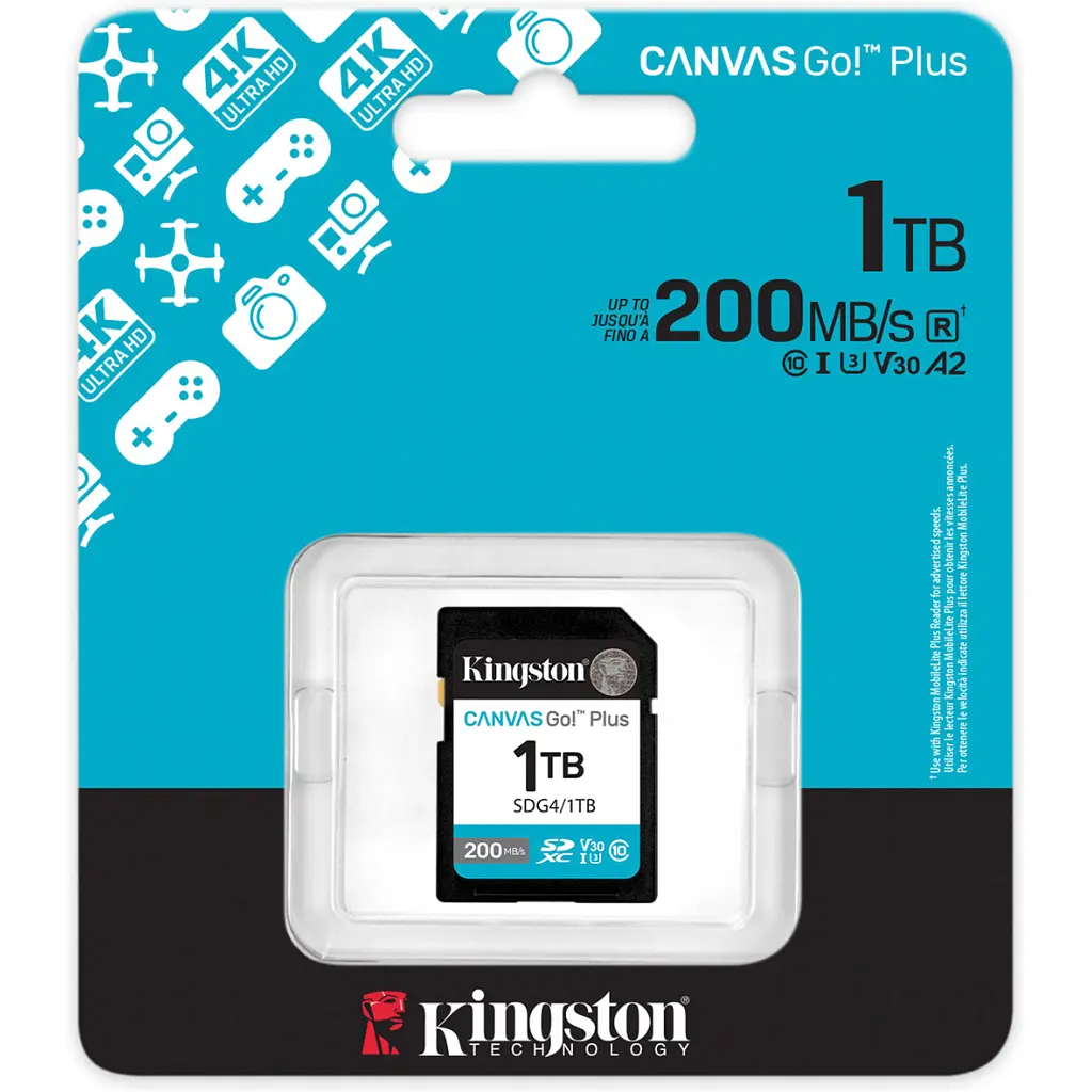 Карта памяти Kingston 1TB SDXC сlass 10 UHS-I U3 V30 Canvas Go Plus G4 (SDG4/1TB) - фото 3