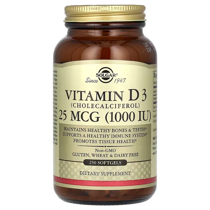 Вітамін Д3 (Холекальциферол) Vitamin D3 25 мкг (1000 МО) - 250 софтгель