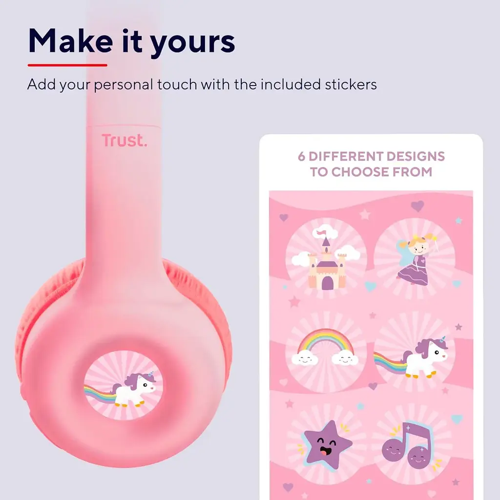 Навушники Trust On-ear Nouna Kids Wireless Mic рожеві - фото 7