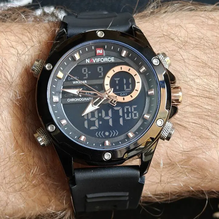 Наручний годинник чоловічий NaviForce Pride Darkside 2 ремінці Чорний (3592) - фото 6