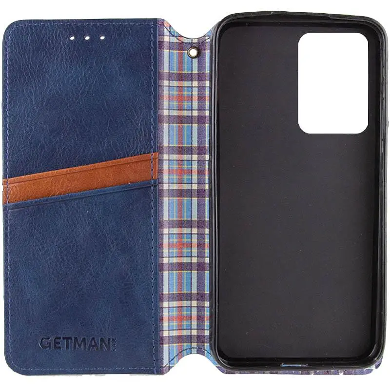 Кожаный чехол-книжка Getman Cubic (PU) для Motorola Moto G06 Синий - фото 2