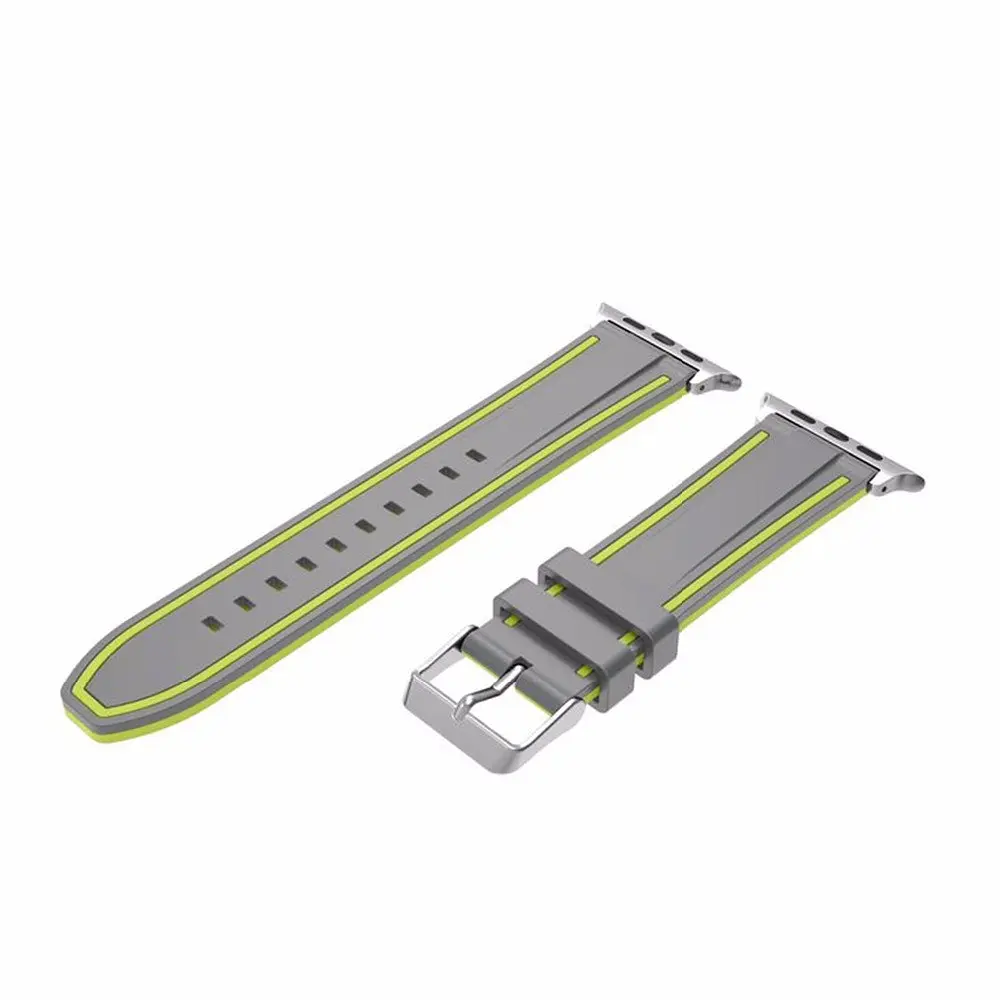Силіконовий ремінець Primo Color Strip для Apple Watch 38 мм, 40 мм, 41 мм Grey Yellow - фото 3