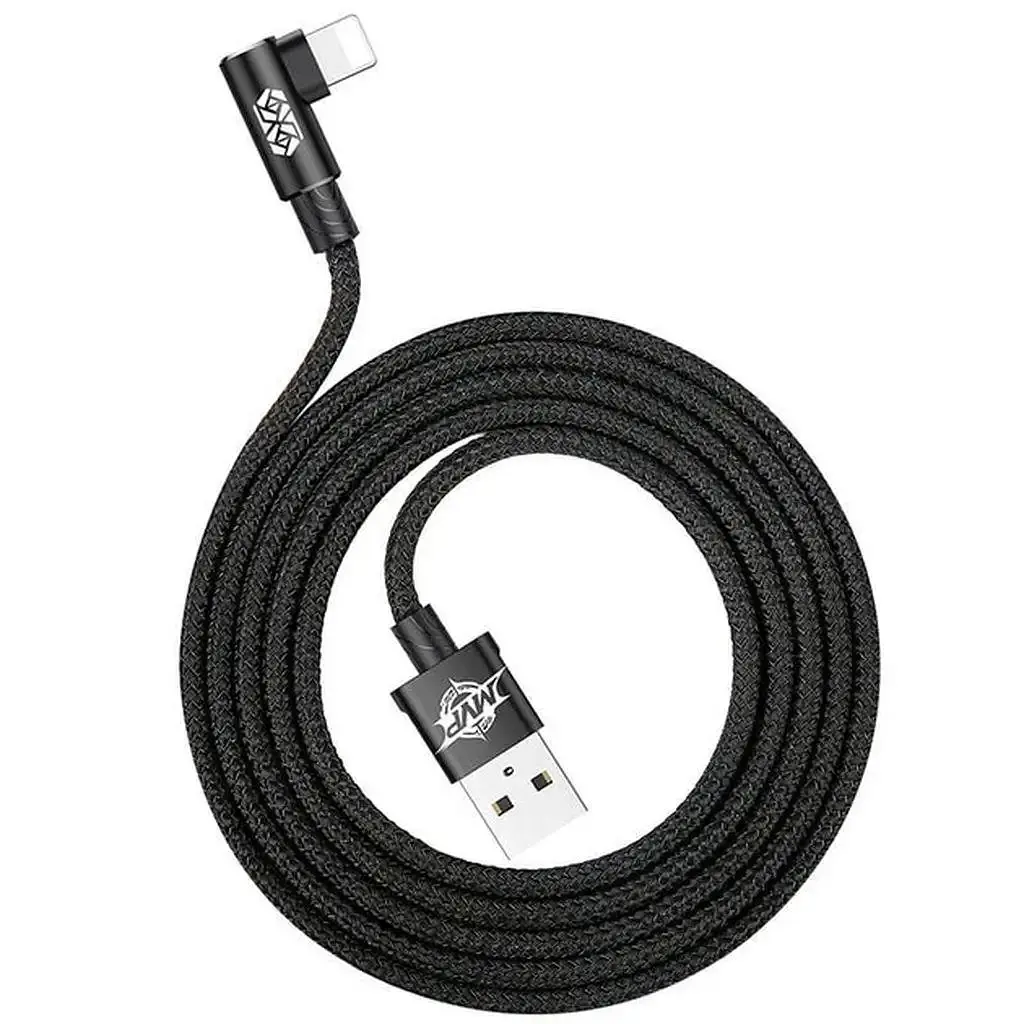 Кабель Baseus MVP Elbow L Shape Cable USB to Lightning 1.5A 2m CALMVP-A01 Black - фото 2