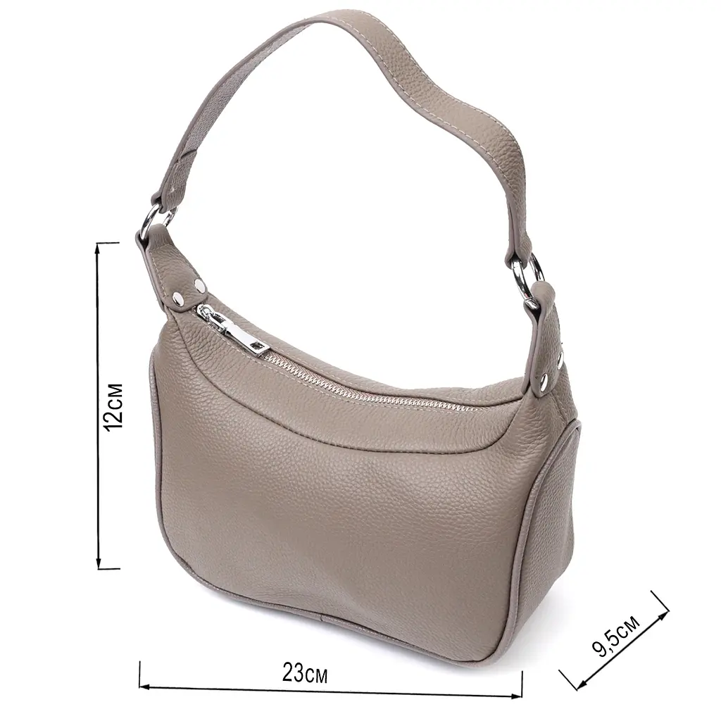 Шкіряна сумка Vintage напівкруглого формату з однією ручкою 23х12х9.5 см sum0029019 - фото 3
