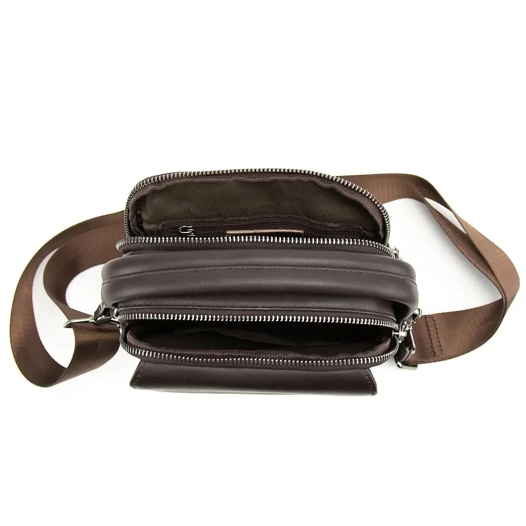 Шкіряна сумка через плече в коричневому кольорі Tavinchi TV-SM8-009C - фото 2