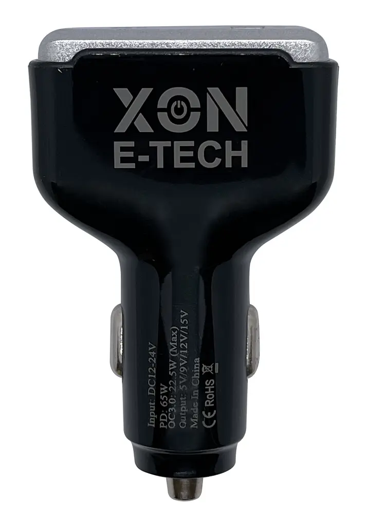 Автомобильное зарядное устройство XON MaxCharge Type-C 87.5W (Type-C PD65 + Type-A 15V/1.5A) Black (SC42CL6W1B 3524) - фото 4