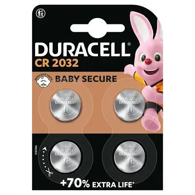 Батарейка Duracell CR 2032 спеціальна літієва типу таблетка 2032 3V 4 шт. в упаковці (5007662/5010951/5014799) - фото 2