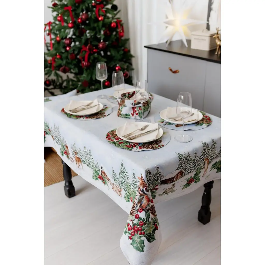 Серветка гобеленова Прованс Squirrel з люрексом 35 см (41747) - фото 3