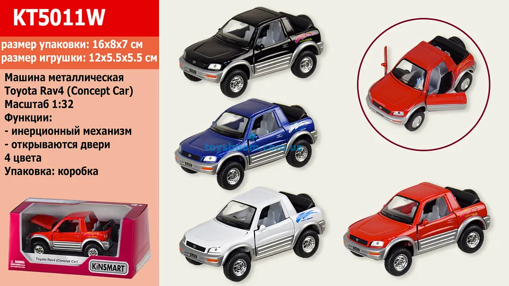 Металевий інерційний джип Toyota RAV4 Concept Car 5", відкриваються двері та капот (В асортименті) - фото 3