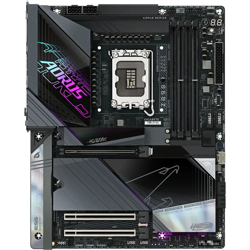 Материнська плата Gigabyte Z890 AORUS MASTER s1851 Z890 4xDDR5 M.2 USB Type-C Wi-Fi BT ATX