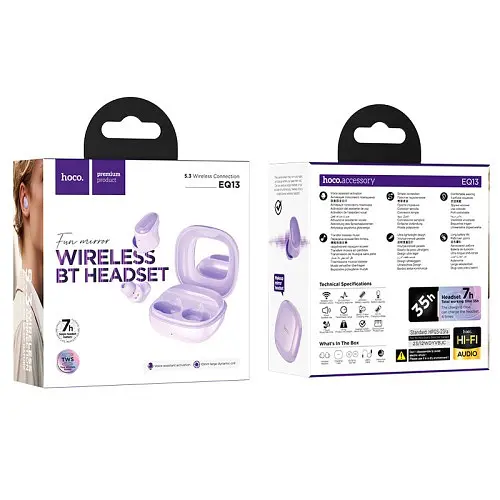 Навушники бездротові Hoco EQ13 Fun true wireless BT5.3/7hours фіолетові - фото 4