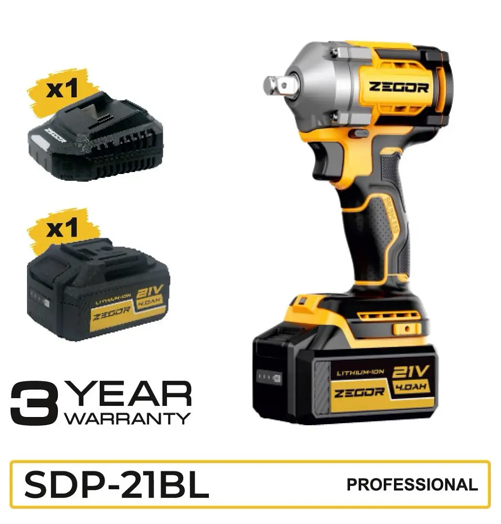 Гайковерт ударний акумуляторний Zegor SDP-21BL 21V Profesional/безщітковий двигун/реверс/з підсвічуванням - фото 9