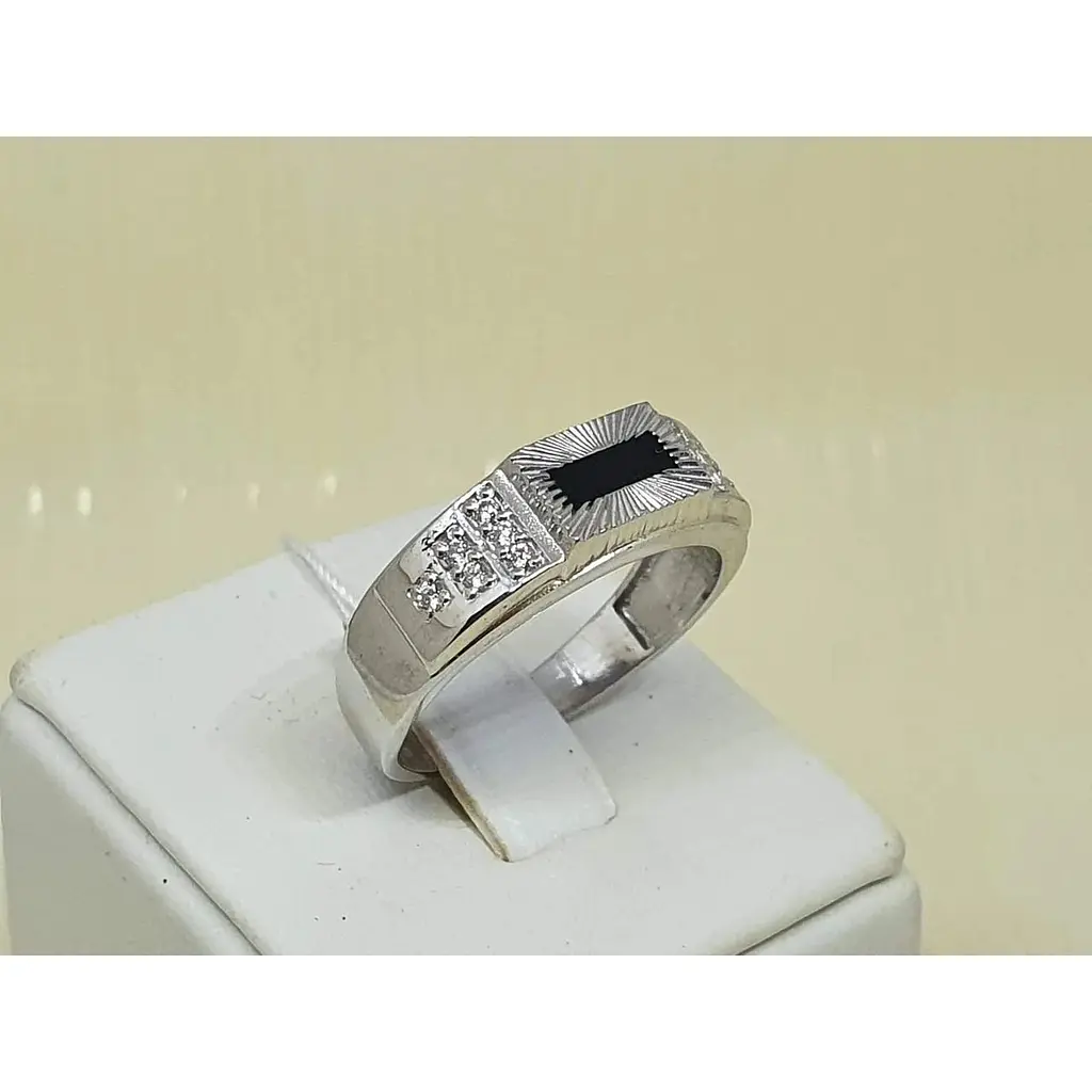 Срібна чоловіча каблучка Vegas з фіанітами. Артикул 60028Р 20,5 - фото 2