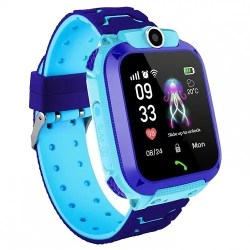 Детские умные часы Smart Baby Watch Q12 S-5 с SIM картой кнопкой SOS камерой и GPS Синий - фото 2