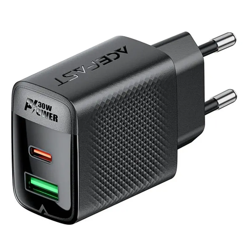 МЗП Acefast A98 PD30W+QC3.0 GaN (1USB-A/1C) Black - фото 3