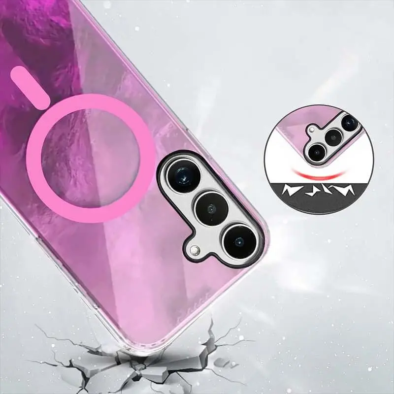 Чехол TPU Shiny Mountain (MagFit) для Samsung Galaxy S25 FE Pink - фото 2