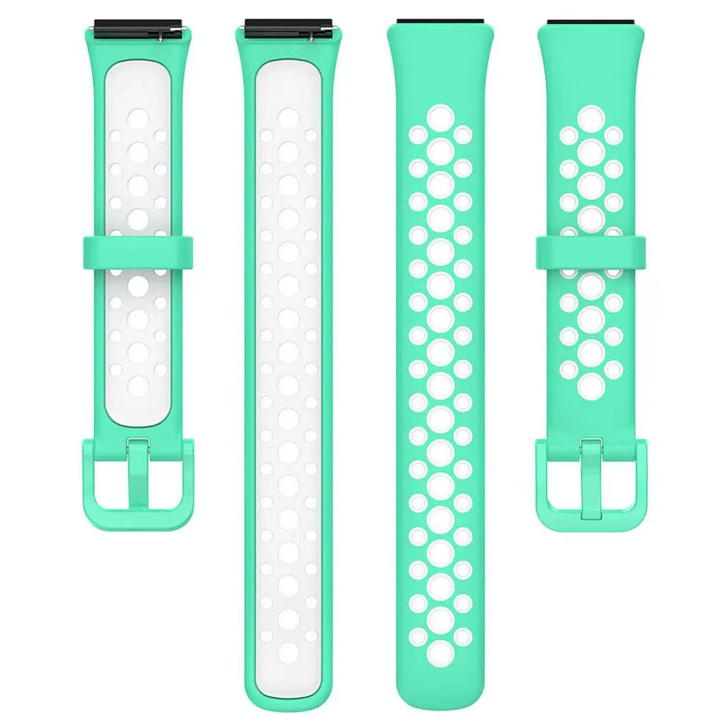 Силиконовый ремешок Primolux Perfor Classic для фитнеса браслета Huawei Band 7- Teal White - фото 5