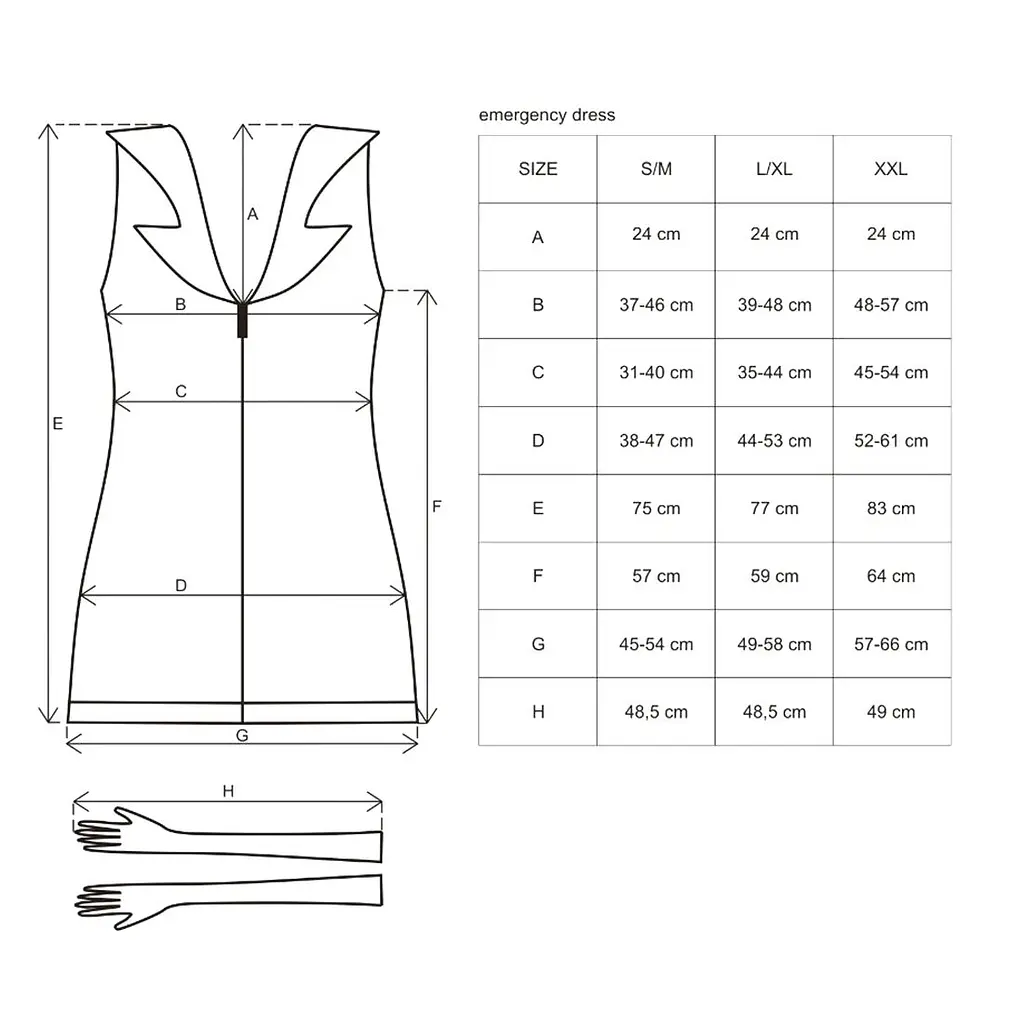 Еротичний костюм медсестри Obsessive Emergency dress S/M, white, сукня, стринги, рукавички, чепчик, стетоскоп - фото 4
