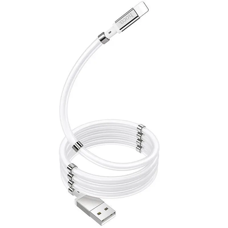 USB Cable Hoco U91 Magic Magnetic Lightning White 1m - фото 3