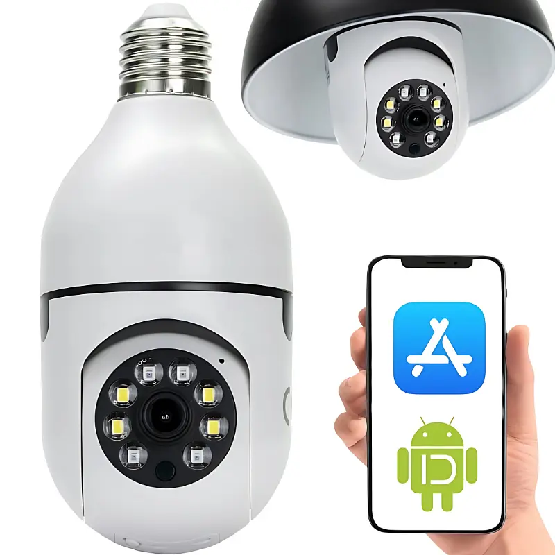 Бездротова IP Full-HD, 2 MP, WIFI камера з датчиком руху і нічним баченням у плафон для лампочки, біла (8247101093) - фото 6