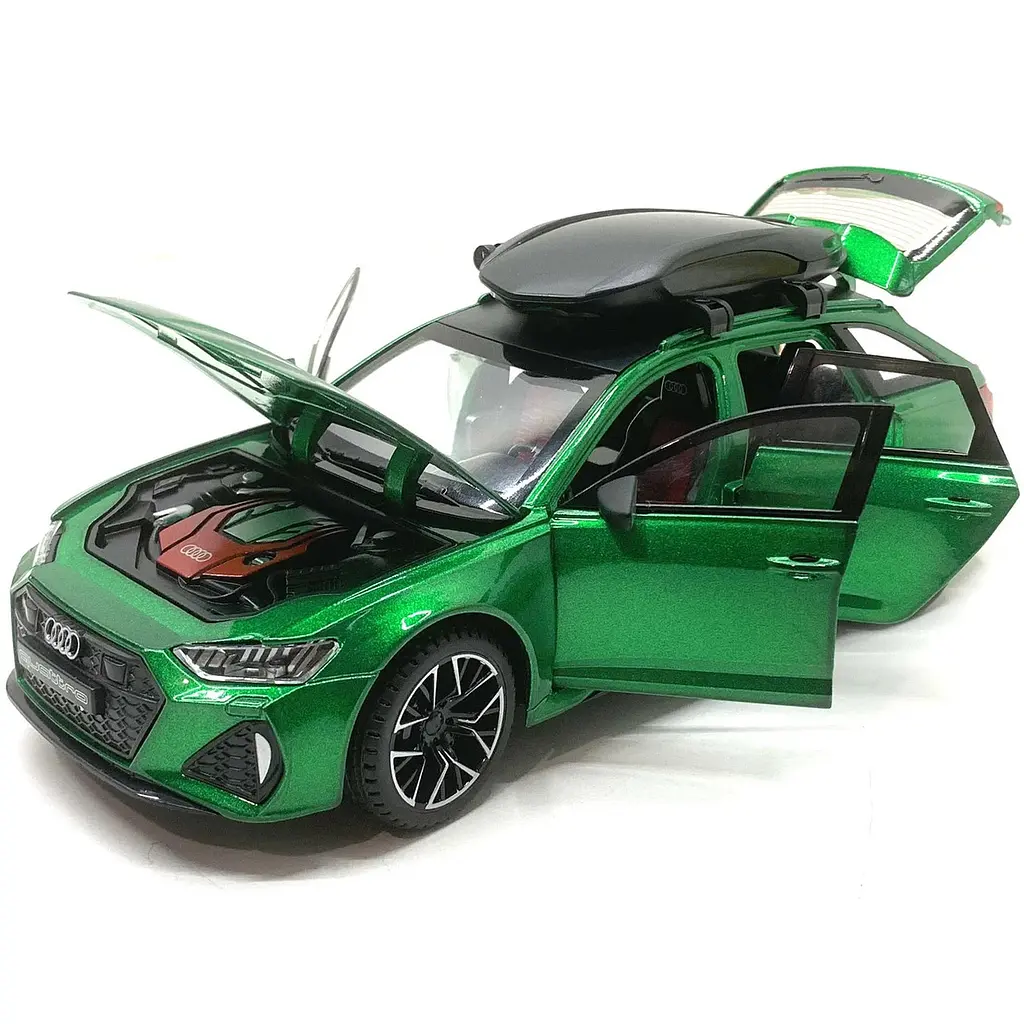 Колекційна металева модель автомобіля АвтоЕксперт Audi RS6 з автобоксом на дах, інерцією, світлом та звуком 1:24 - фото 2