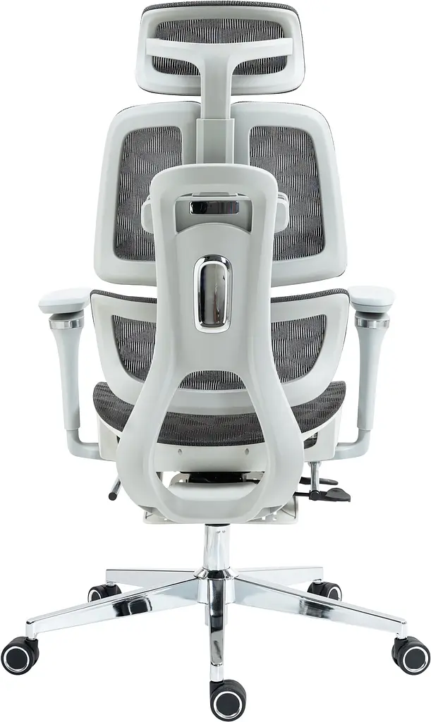 Офісне ергономічне крісло GT Racer B-2450 White/Gray - фото 8