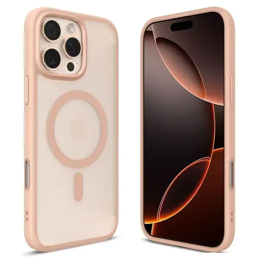 Прозорий чохол Spigen Ultra Hybrid T (MagFit + Camera Control) Frost Rose Titanium для iPhone 16 Pro (ACS09071) - фото 2