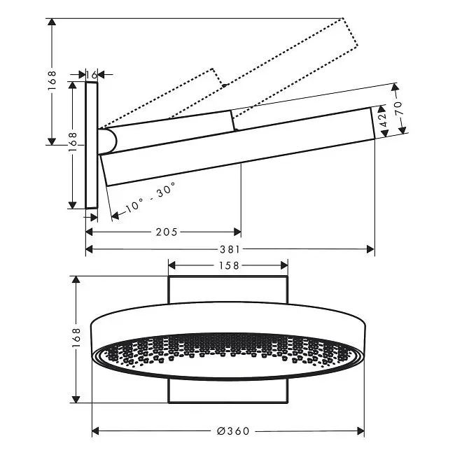 Верхній душ Hansgrohe Rainfinity 360 1jet 26230000, Хром - фото 2