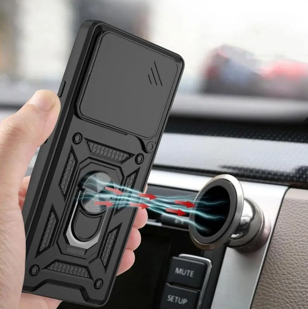 Чохол Primo Shockproof для Xiaomi Redmi Note 14 4G - протиударний, з підставкою і шторкою камери - Black - фото 7