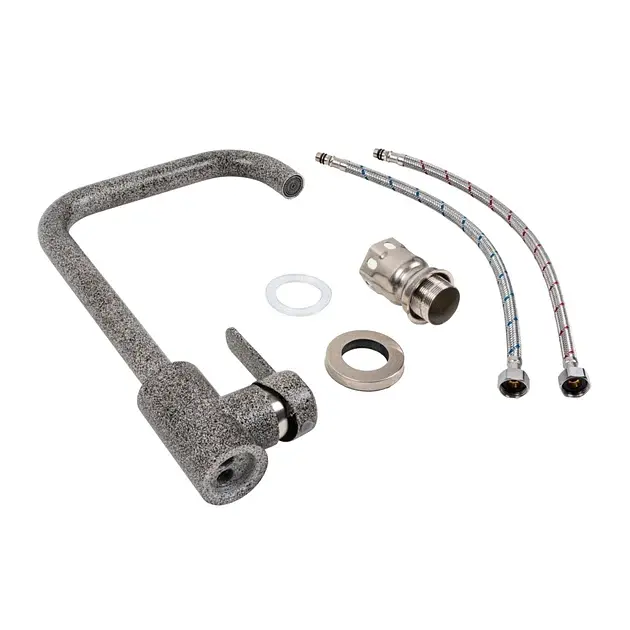 Змішувач кухонний Platinum KT 11 (3008B-FH) поворотний одноважільний з нержавіючої сталі мікс (SP000033465) - фото 2